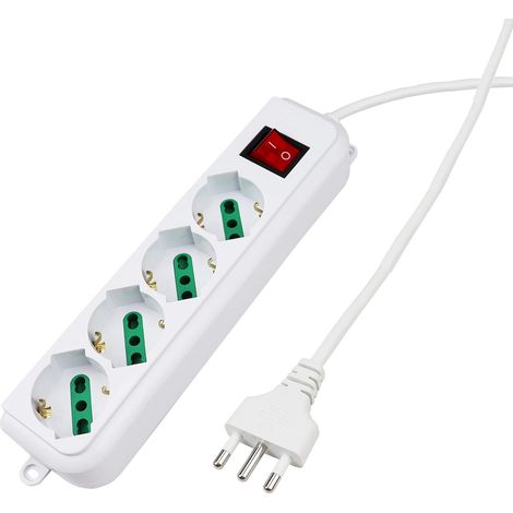 Multipresa Ciabatta Elettrica 4 Prese Universali ITA 10/16A Schuko 1,5 M (1/5)