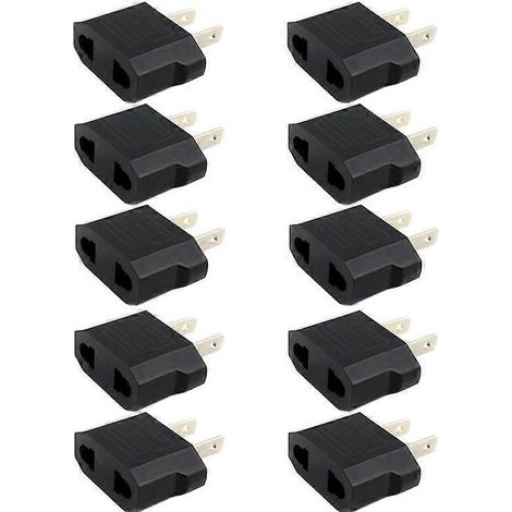 Lot de 10 adaptateurs de prise de voyage européens (UE) vers américains (USA) (1/3)