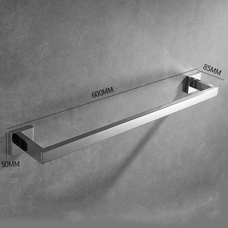 Porte-serviettes 60 cm, porte-serviettes mural moderne, acier inoxydable, accessoires de salle de bain (1/5)