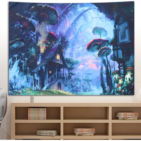 Wandteppich mit Waldmotiv, Wandbehang, Stranddecke für Wohn- und Schlafzimmer, 200 x 150 cm (1/5)