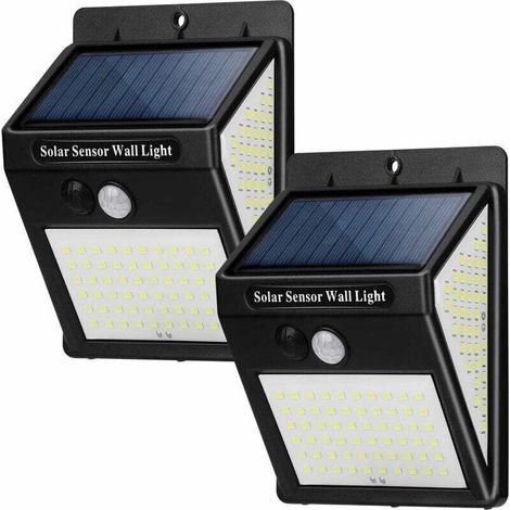 Lampe Solaire Extérieur Détecteur De Mouvement, 3 Modes Lumière Solaire Extérieur Ip65 Etanche, [2 Pack 144 Led] Eclairage Exterieur Solaire Sans Fil Pour Jardin - 2Pcs (1/5)