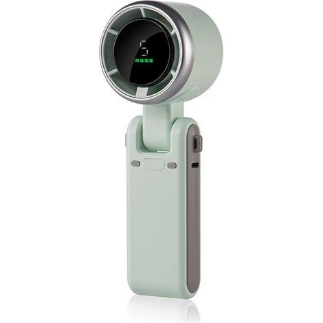 Green Mobility-Ventilateur de cou portable haute vitesse avec turbocompresseur - un accessoire indispensable pour les chaudes journées d'été - sans pales - 5 vitesses réglables - 3600 mAh - vert menth (1/4)