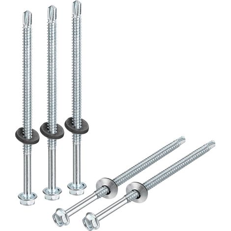 100Pcs 14X4-8/9" Vis Autoforeuses avec Joint en Caoutchouc (1/5)