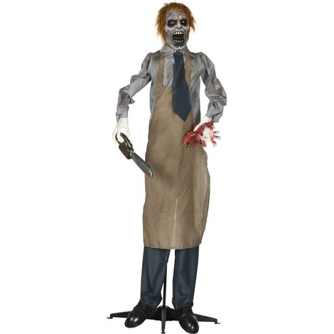 HOMCOM Life Size Outdoor Halloween Decoration Animatronic Chainsaw (1/5)
