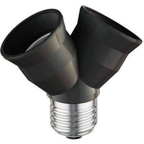 Douille Diviseur E27 Culot Double pour Lampes Séparateur d'Ampoule LED Charge Max 15 W par Culot 2 en 1 Noir