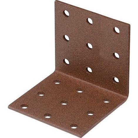 Equerre d'assemblage perforée DURAVIS® 60 x 60 x 60 mm, matériau : acier, galvanisé, surface :marron rouille