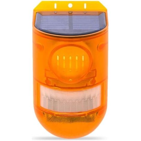 Alarme SolaireAlarme sonore et Lumineuse à détecteur de Mouvement Lumière dalarme Solaire étanche 2 Modes de Travail 110db Lumière de sirène de sécurité sonore pour la Maison la Ferme la (1/5)