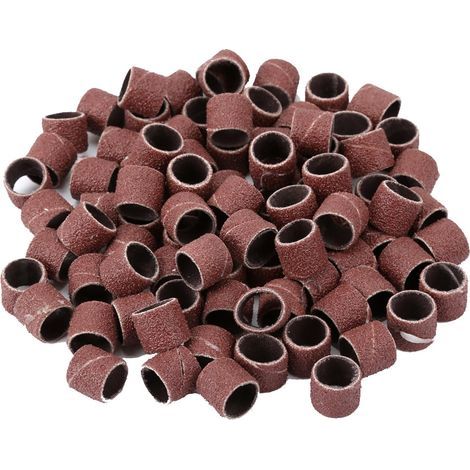 100Pcs Tambour de ponçage Bandes de Ponçage 1/2 (pouces) 80 Grit Sand Bands Shank Kit d'outils rotatifs avec 2 Pcs Mandriaux (1/5)