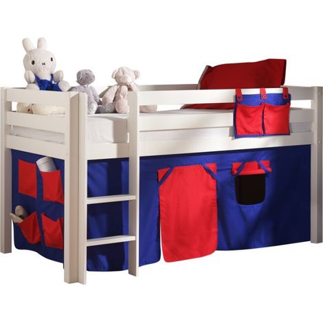 Lit Enfant "Pino Rouge" 90x200cm Blanc (1/2)