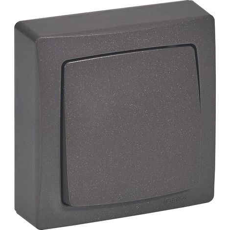 Legrand – Interrupteur va-et-vient complet saillie marron – Installation rapide sans boîte d'encastrement – Pour rénovation intérieure