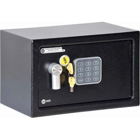 YALE Cassaforte Elettronica con Allarme Piccola YEC/200/DB2 Nero, Allarme Integrato 130 dB, Struttura e Bulloni di Bloccaggio in Acciaio