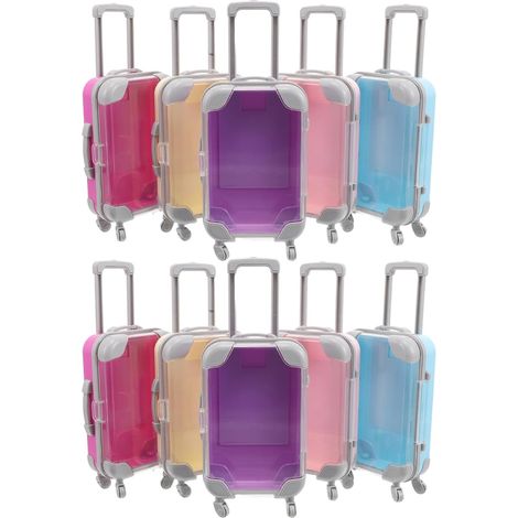 10 Pièces Boîte Présent Valise Miniature en Abs au Design Compact et Forme Valise, Rangement Polyvalent pour Fêtes à Thème Voyage et Mariages (1/5)