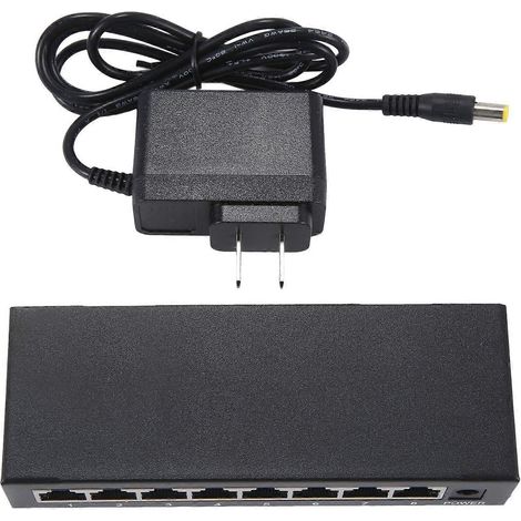 Switch Ethernet Gigabit 8 ports, sans PoE, montage sur bureau, compatible Plug & Play, améliore les performances réseau, prise US (1/5)