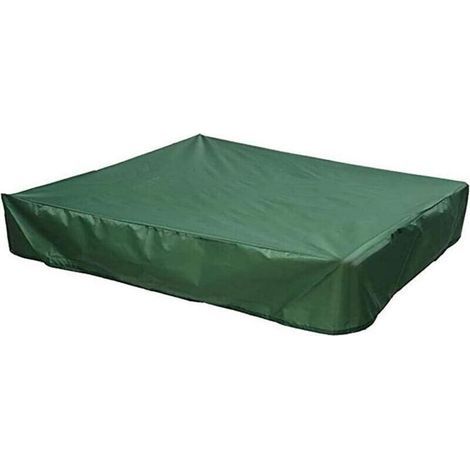 Couverture de Bac à Sable avec Cordon de Serrage Housse de Bac à Sable étanche à la Poussière Bâche de Protection, Vert (150x150 cm) (1/4)