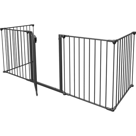 TolleTour Barrera de seguridad chimenea 310 cm 5 paneles negra plegable (1/5)
