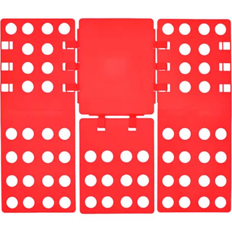 Planche à plier T-shirts rouge, structure stable gain de temps, pliage facile et pratique des vêtements (1/5)