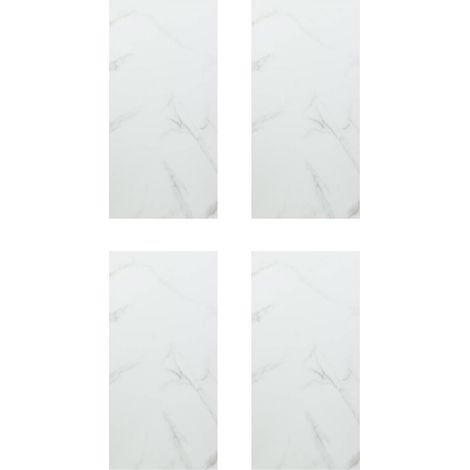 Lot de 4 Panneaux Effet Marbre "Bano" 30x60cm Blanc (1/5)