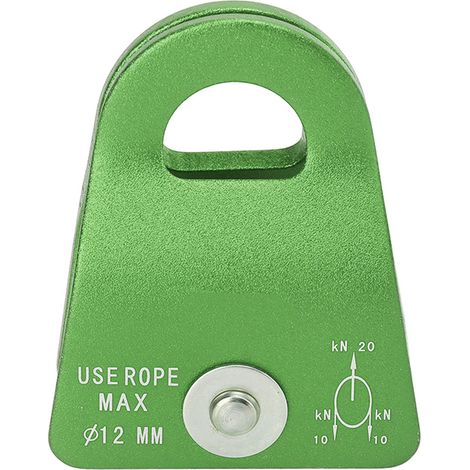 20 kN Kletterrolle aus Aluminium-Magnesium-Legierung, einseitige Platte für Bergsteigen und Skifahren, grüne Farbe.