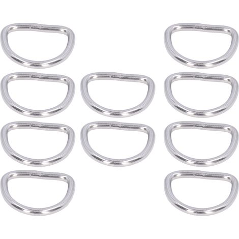 Lot de 10 anneaux en D de qualité marine en acier inoxydable 316 soudés sans soudure, accessoires pour bateaux, 4 x 30 x 22 mm (1/5)