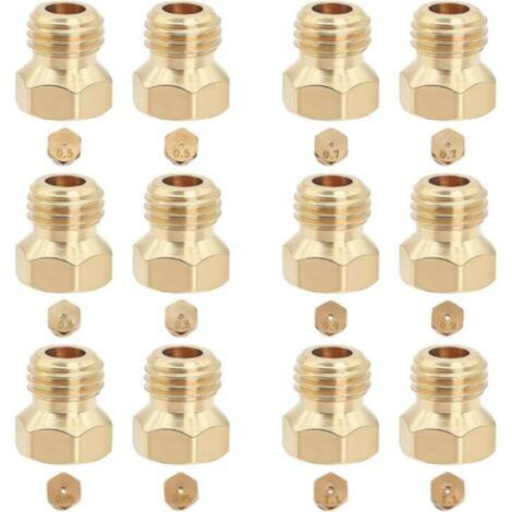 12 pcs Gicleur Gaz Butane Universels, Injecteur Gaz de Ville, Brûleur Gaziniere, Cuisiniere, Four, Plaque, Pour Butane Propane, Accessoires de Réchaud en Laiton (0.5/0.7/0.8/0.9/0.95/1.1mm) (1/5)