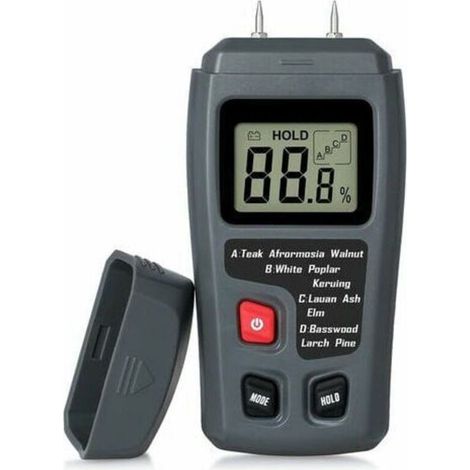 Tragbares Holzfeuchtemessgerät, LCD-Feuchtigkeitsmesser für Holzfeuchtedetektoren, zur Messung der Feuchtigkeit von Brennholzpapier (1/4)