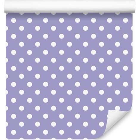 Papier peint à pois bleus, formes douces pour salon et chambre 50x1000 cm (1/5)