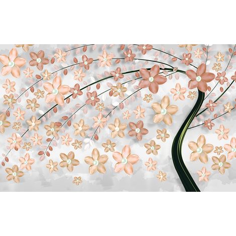 Papier peint panoramique - Fleurs 3D - 130 cm x 81 cm (1/2)