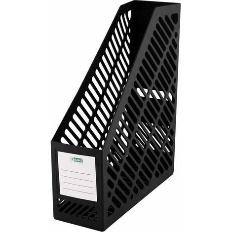 Memkey – Porte-revues noir en plastique résistant – Rangement vertical A4 – Largeur 90 mm – Pour bureaux modernes et organisés (1/5)