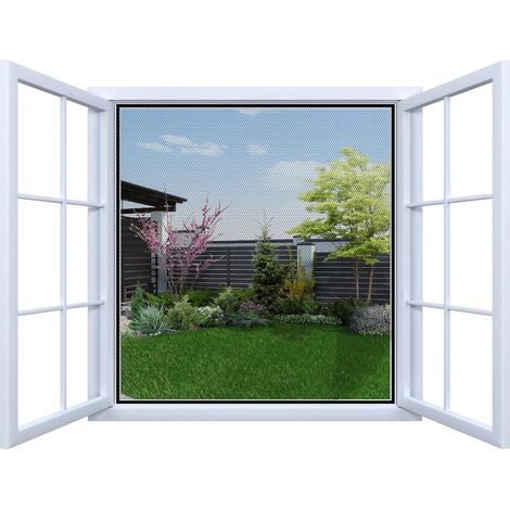 Moustiquaire Fenetre Transparente Universelle - Réglable en Taille - Ne Nécessitant Aucun Perçage - Moustiquaire Ajustable - Bricolage,(130 cm x 150 cm, Lot de 2, Noir) (1/5)