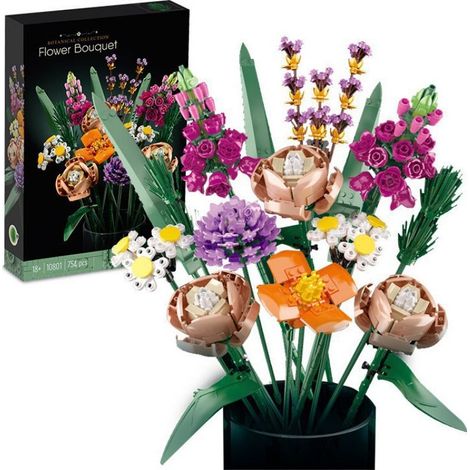 Dekoration aus Bausteinen, Blumenstrauß, zeitloses, mehrfarbiges ABS [DIY-Wohndekoration] (1/5)