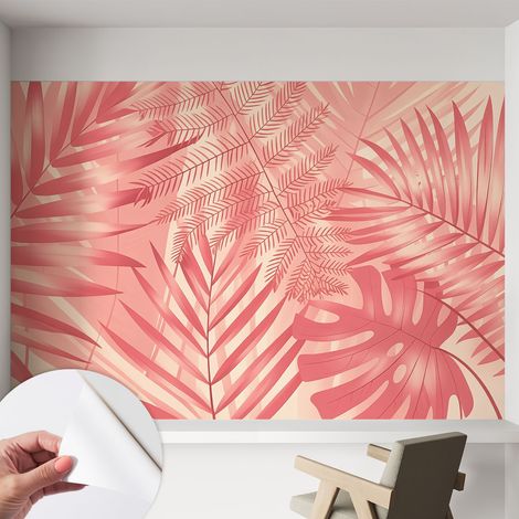 Papier peint autocollant avec imprimé pour cuisine facile à appliquer pour mur a motif Feuilles tropicales 152x104 cm (1/5)