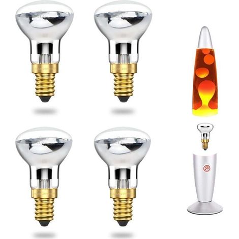 25W E14 ampoule de lampe à Lave R39 réflecteur ampoule lampe à incandescence 25W E14 R39 ampoule de lampe à lave (4pcs) [Classe énergétique A++]