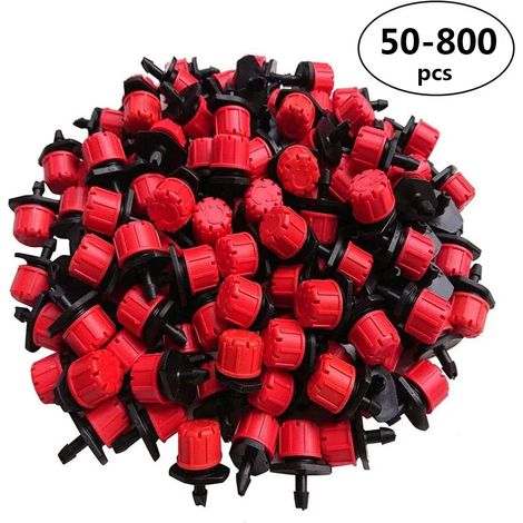 (500 pièces) Goutteurs d'irrigation réglables, arroseurs à micro-goutte de 6,35 mm (1/4") pour système d'arrosage. (1/4)