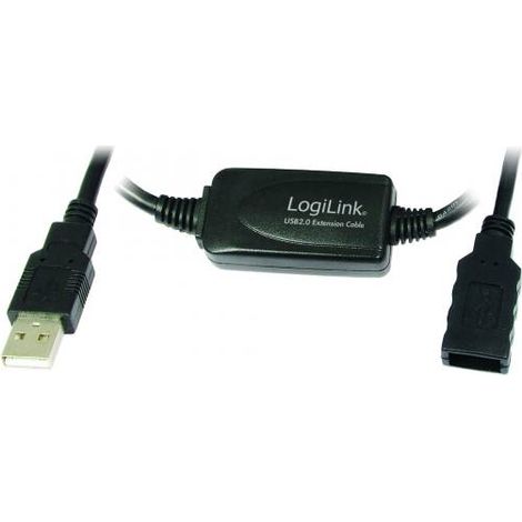 LogiLink 15M USB 2.0 - USB 2.0 M/F cavo USB USB A Nero