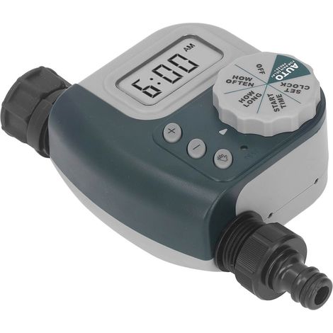 Programmateur d'arrosage vert, minuterie de robinet programmable automatique, équipement d'irrigation facile à utiliser, norme US, pour jardin, pelouse et piscine (1/5)