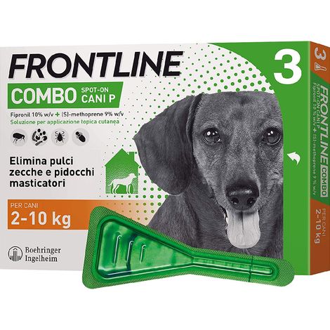 ANTIPARASSITARIO 'FRONTLINE COMBO' cani 2/10 kg - 3 pipette ml 0,67 - FRONTLINE