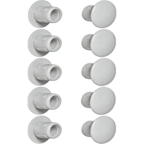 cyclingcolors 10x tappo chiusura plastica nero bianco grigio marrone mobili inserto cappuccio copriforo fori (Ø6mm/grigio chiaro RAL 7035)