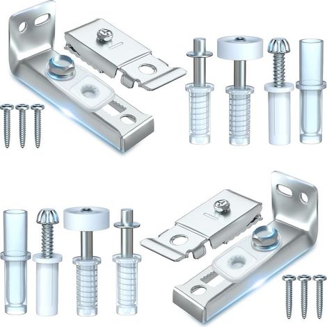 Lot de 2 pièces de rechange pour portes de placard coulissantes pliantes : supports supérieur et inférieur, pivot de 9,5 mm, roulettes de guidage de 22,2 mm, pour portes pliantes en accordéon