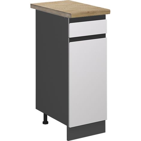 Mobiletto base per cucina R-Line, Bianco, 30 cm , PL Rovere, Vicco
