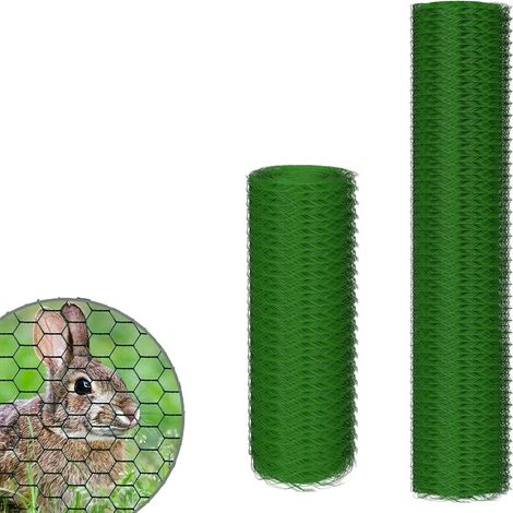 Gartenzaun Maschendraht 100cm x 25m Sechseckgeflecht Volierendraht Kaninchendraht Grün Drahtzaun Geflecht 25mm PVC-beschichtetes Gartendrahtnetz Grünen 6-Eckgeflecht Maschenzaun für Gartenzaun (1/5)
