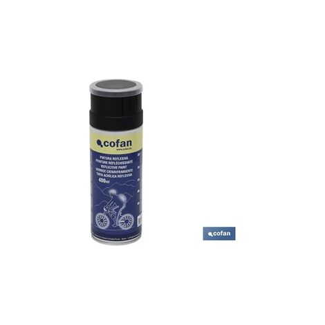 Cofan – Peinture réfléchissante acrylique 400ml – Microsphères de verre – Visible dans l'obscurité – Pour véhicules et polystyrène