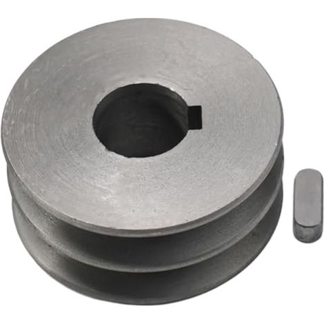 1 poulie à courroie en V - Accessoire de moteur - Poulie en fonte à double rainure - Pour divers outils électriques (83 x 31 x 24 mm) (1/2)