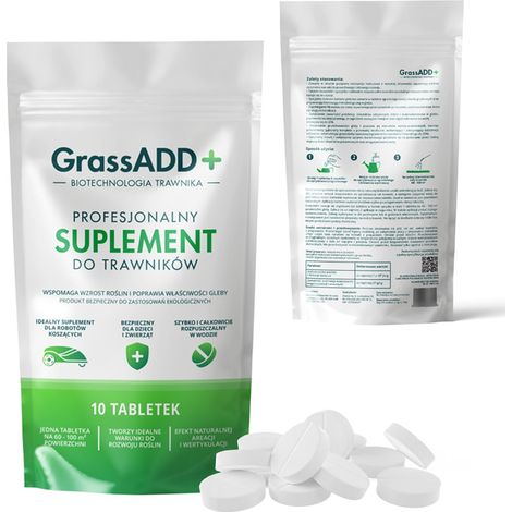 Compresse di fertilizzante umico naturale per prato GrassADD+ integratore professionale
