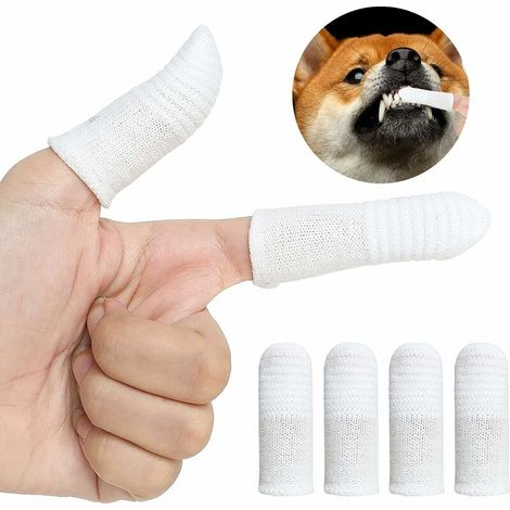 royaluxe - Brosses à Dents pour Chiens, Brosse a Dent Chien Doigtier, Brosses D'hygiène Dentaires de Brosse à Dents de Doigt D'animal Familier en tissu,Anti Plaque Dentaire pour Chien et Chat 12Pcs (1/5)
