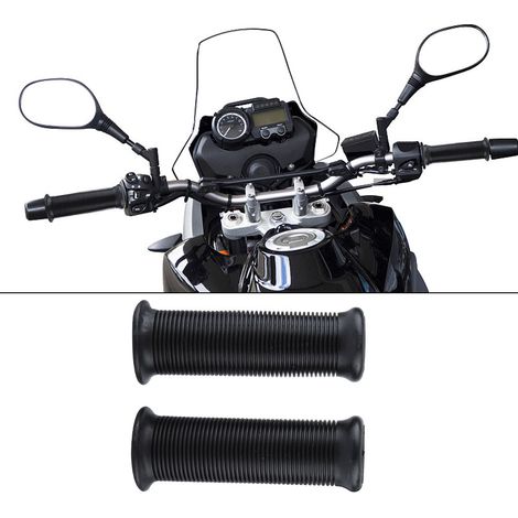 Paire de poignées de guidon moto vintage 22mm 7/8 pouce, TPU universel, noir, antidérapant, confortable, pour guidon classique (1/5)