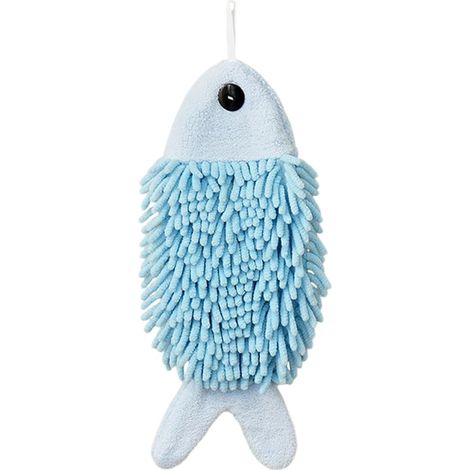 Serviette avec boucle de suspension Gant toilette à motif poisson , doux et absorbant , mignon , , s
