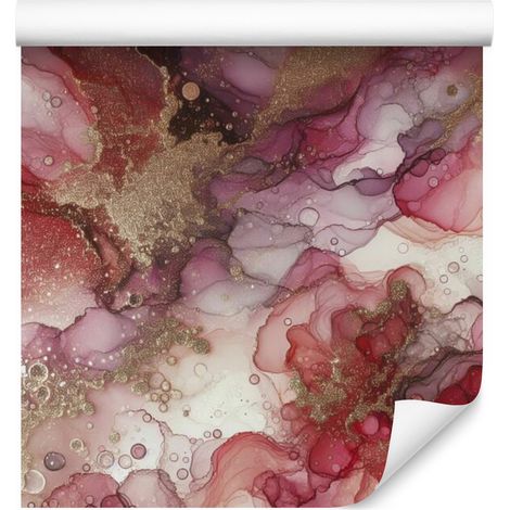 Tapete in Tintenrot und Rosa für Wohn- und Schlafzimmer, 50 x 1000 cm (1/5)