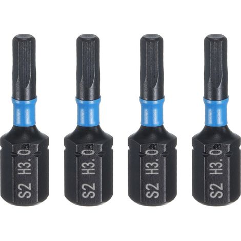 4pcs H3.0 Embout de Tournevis Hexagonal 1/4" Tige Hexagonale 25mm/1" Longueur Magnétique Embouts Acier S2 Forets de Tournevis et de Perceuse Électrique (1/5)