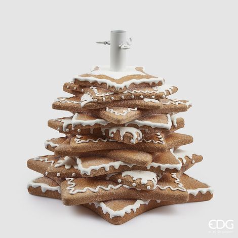 EDG Enzo De Gasperi Base per Albero Natale Pino Biscotto Marzapane H 40 Cm D 44 Cm Hazelnut