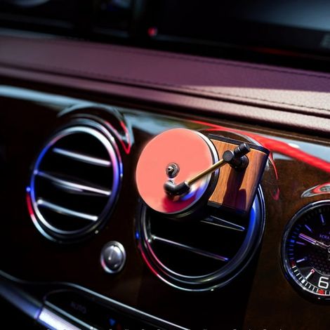 Diffuseur de parfum pour voiture design platine vinyle, clip d'air pour grille d'aération, désodorisant automatique auto (1/5)